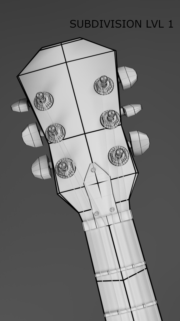 Stylised Gibson Es-335 3D model preview image 5